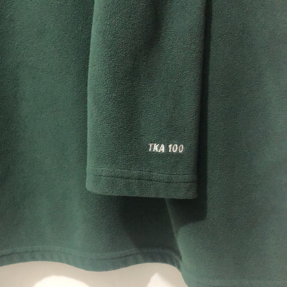 The North Face TKA 100 Sweatshirt Men XL Emerald Green Fleece Mock Neck Active - Picture 3 of 6